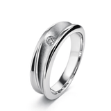 White Gold Brushed Diamond Band
