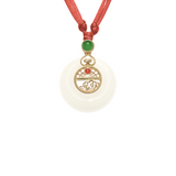 24K Hetian Jade Necklace (peace buckle)