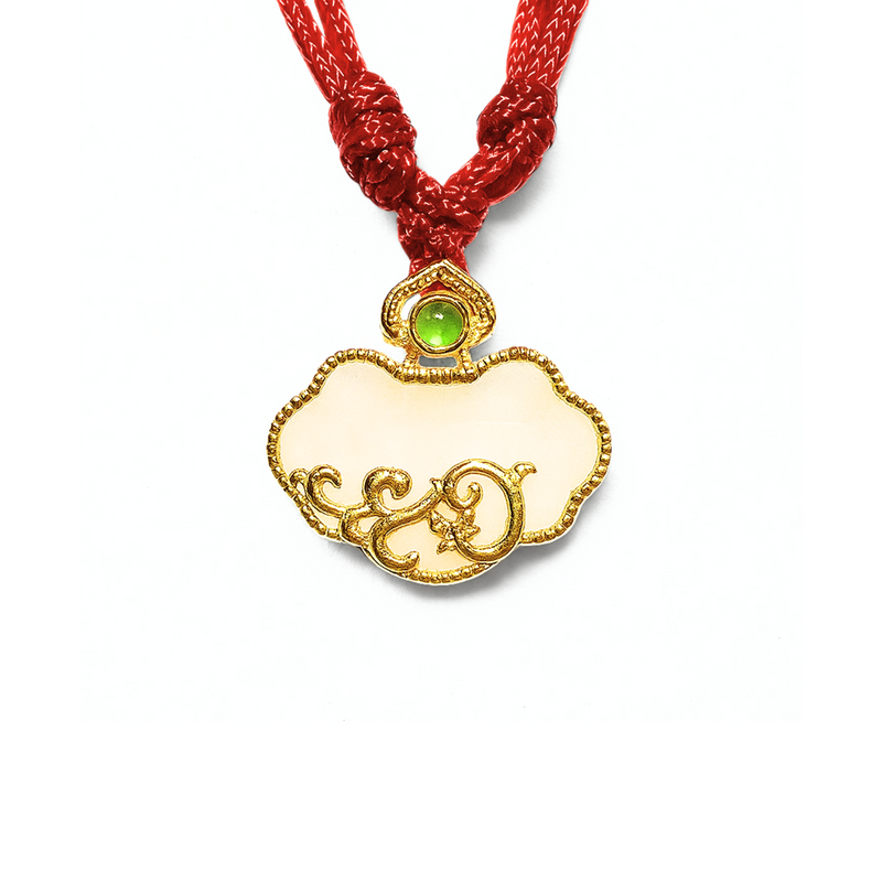 24K Hetian Jade Necklace (auspicious cloud)