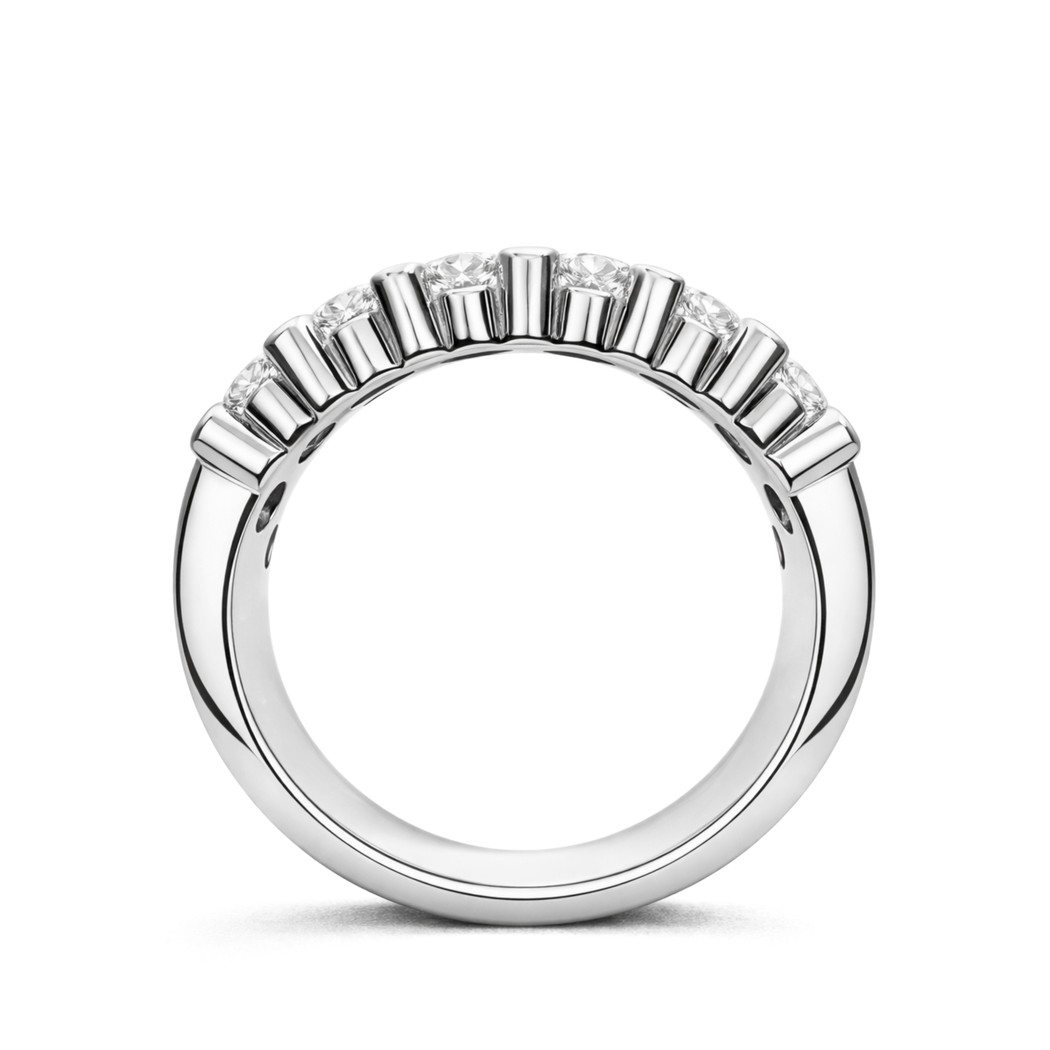White Gold Multi-Row Diamond Band