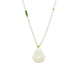 24K Hetian Jade Necklace (Laughing Buddha)