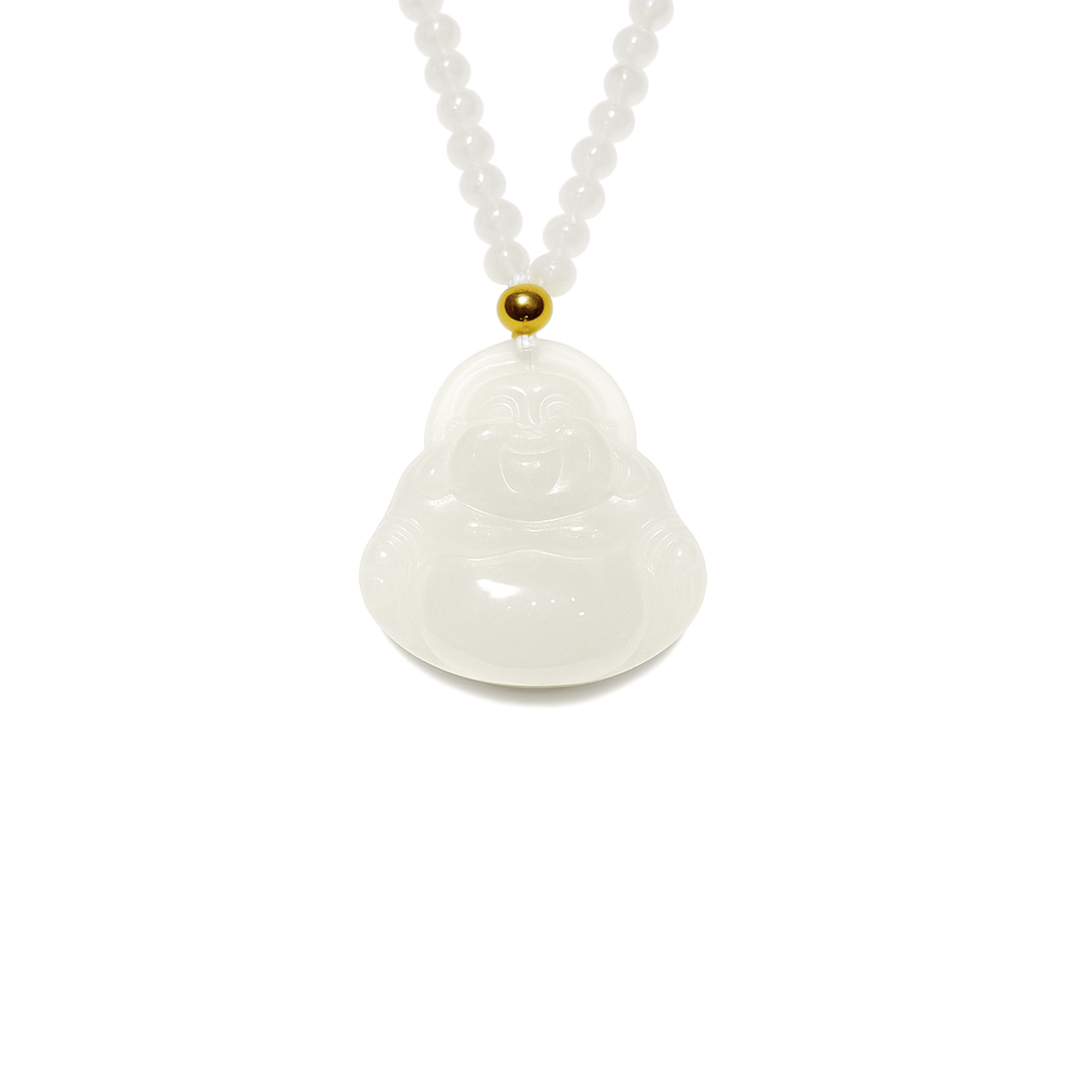 24K Hetian Jade Necklace (Laughing Buddha)