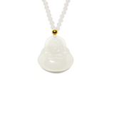24K Hetian Jade Necklace (Laughing Buddha)