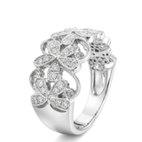 White Gold Floral & Butterfly Diamond Ring