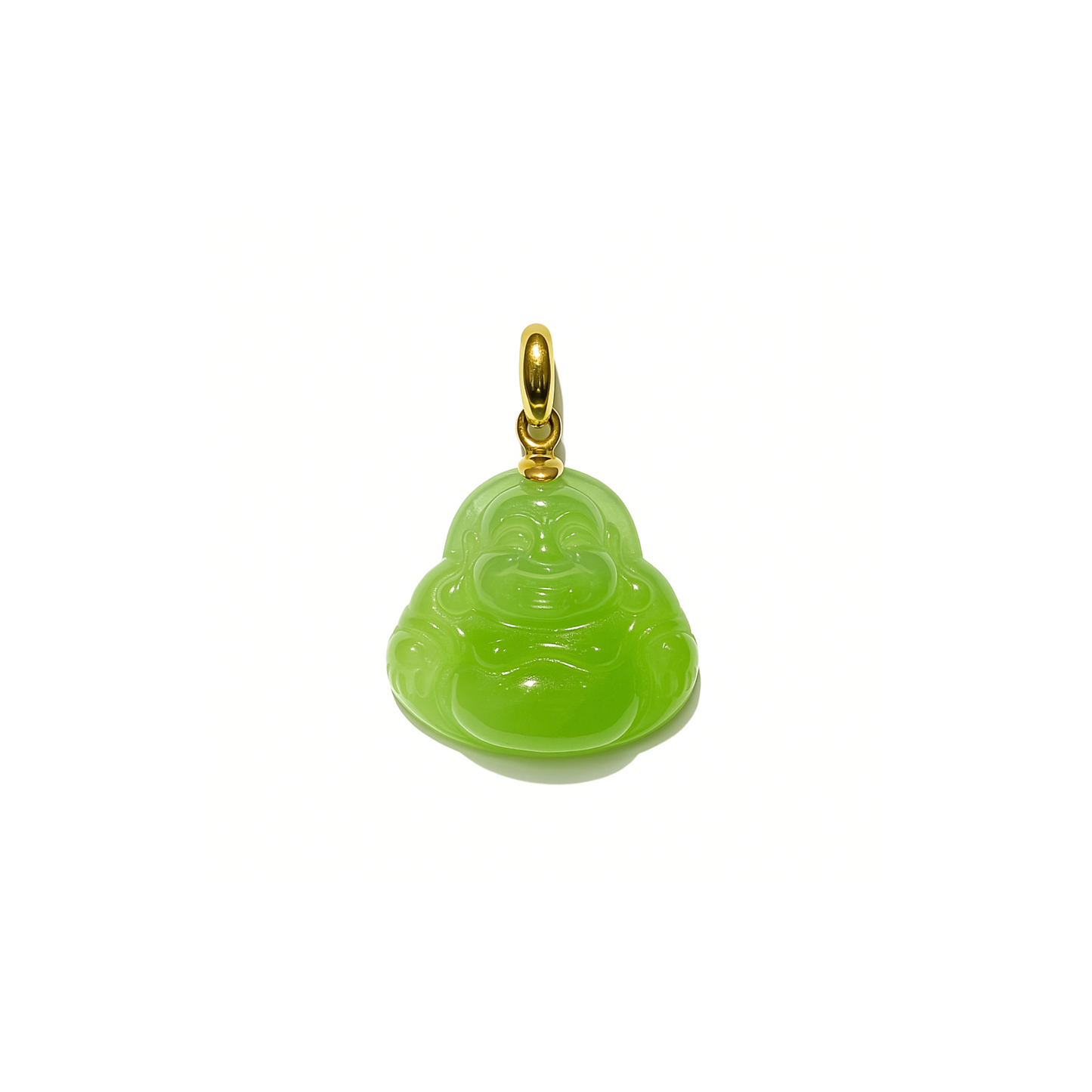 24K Hetian Jade Pendant (Laughing Buddha)