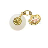24K Chinese Zodiac Hetian Jade Gold Charm (Pig)