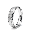White Gold Faceted Link Wedding Band Ring