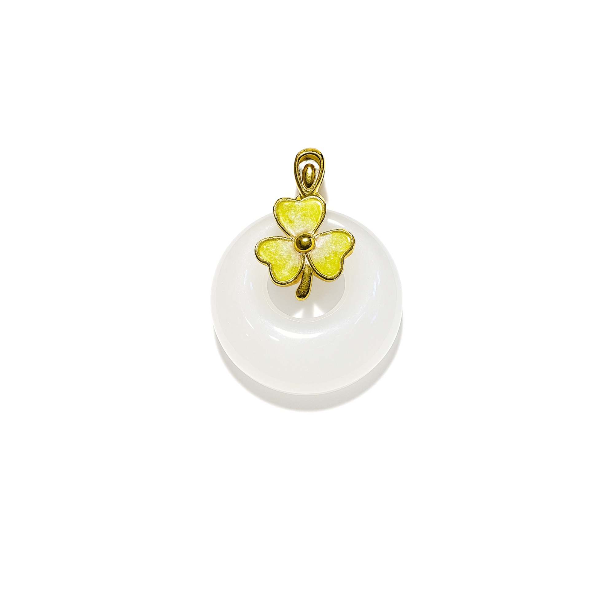 24K Hetian Jade Pendant (Peace buckle)