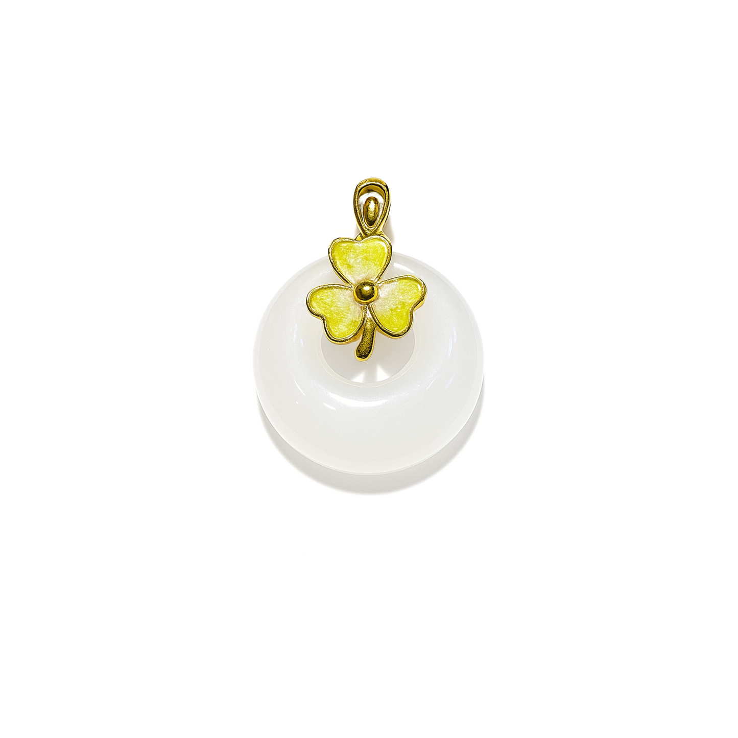 24K Hetian Jade Pendant (Peace buckle)