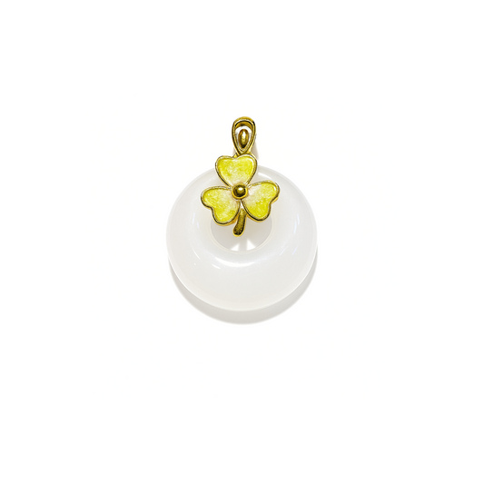 24K Hetian Jade Pendant (Peace buckle)
