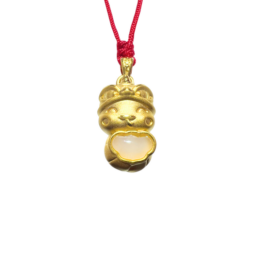 24K Hetian Jade Necklace (Lion Dance Snake)