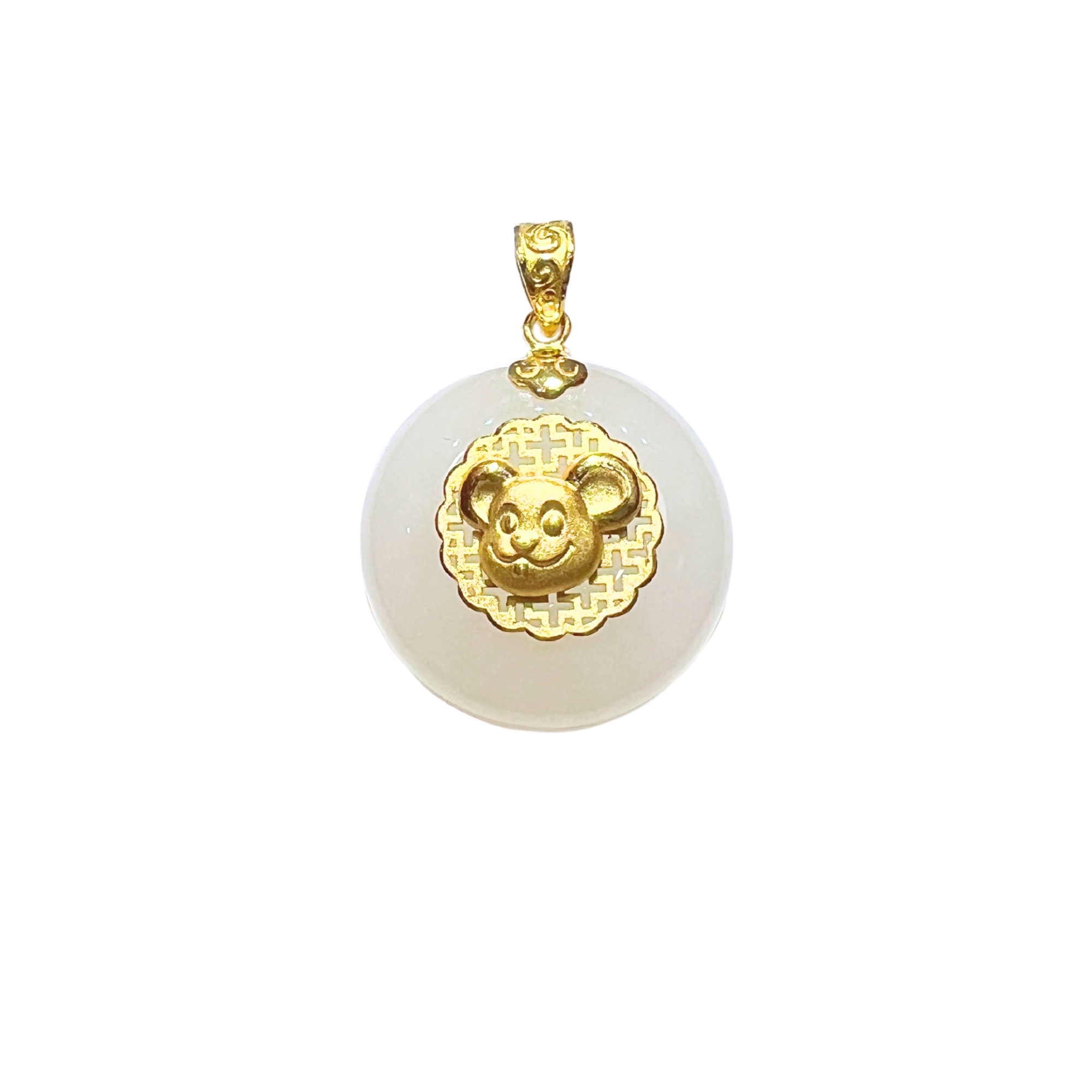 24k Hetian Jade Zodiac Pendant (Rat)