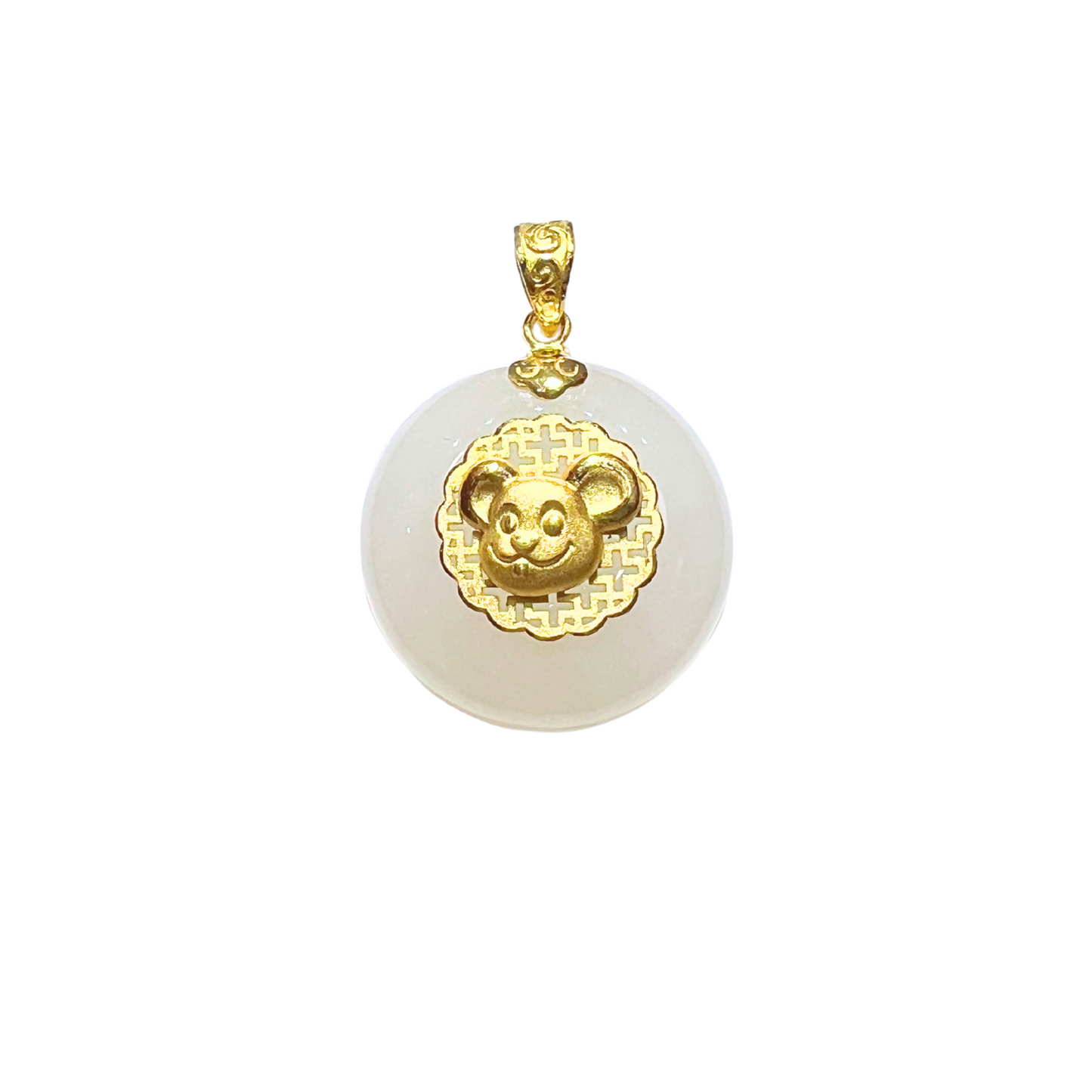 24k Hetian Jade Zodiac Pendant (Rat)