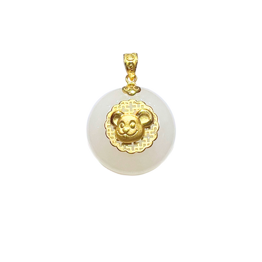 24k Hetian Jade Zodiac Pendant (Rat)