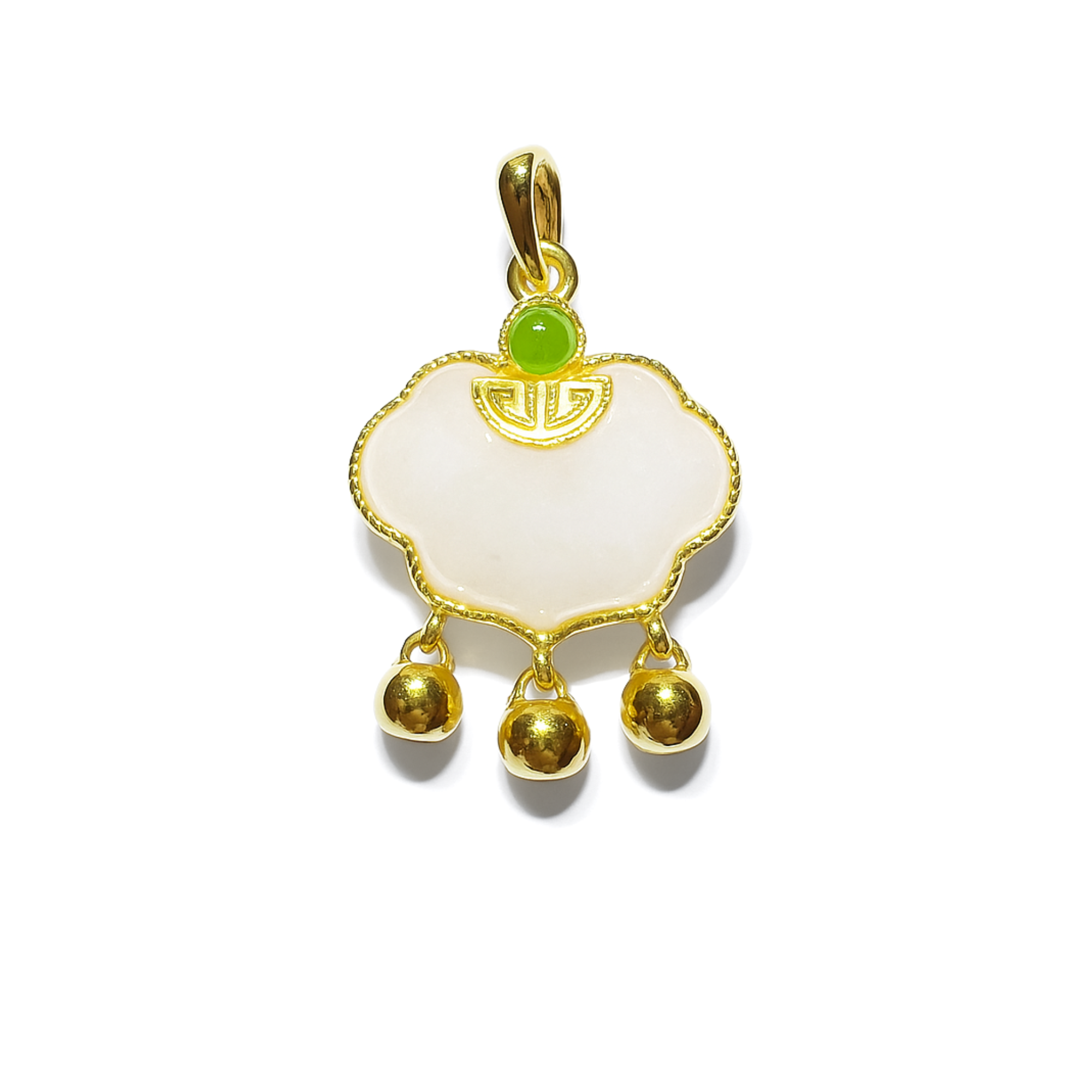 24K Hetian Jade Pendant (Auspicious Cloud)