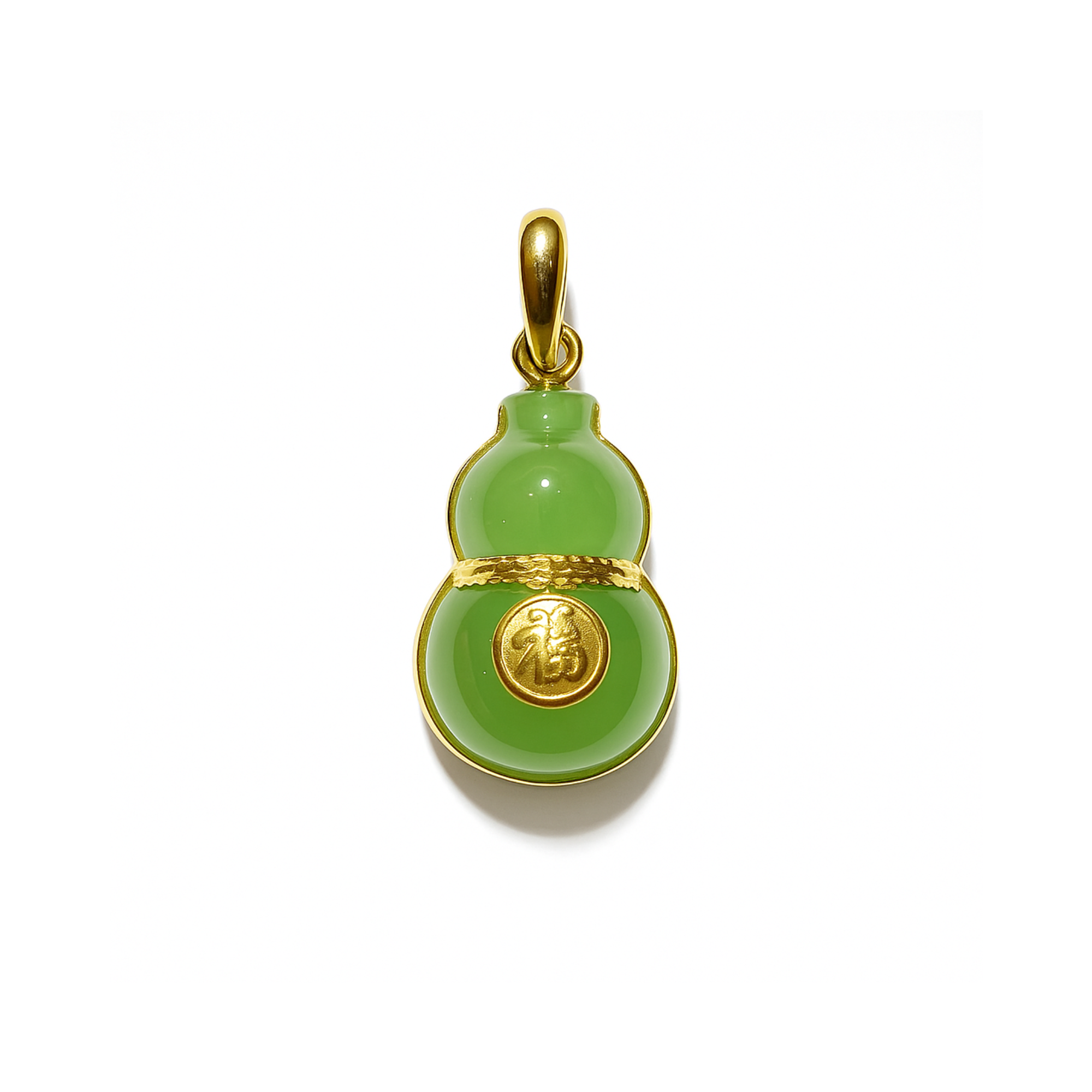 24K Hetian Jade Pendant (Calabash)