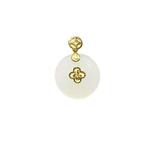 24K Hetian Jade Pendant (Peace buckle)
