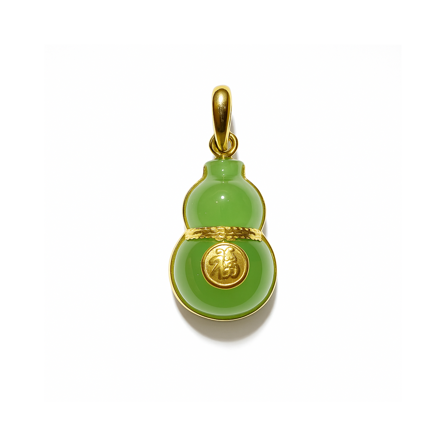 24K Hetian Jade Pendant (Calabash)