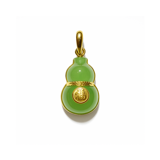 24K Hetian Jade Pendant (Calabash)