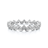 White Gold Wave Diamond Eternity Band Ring