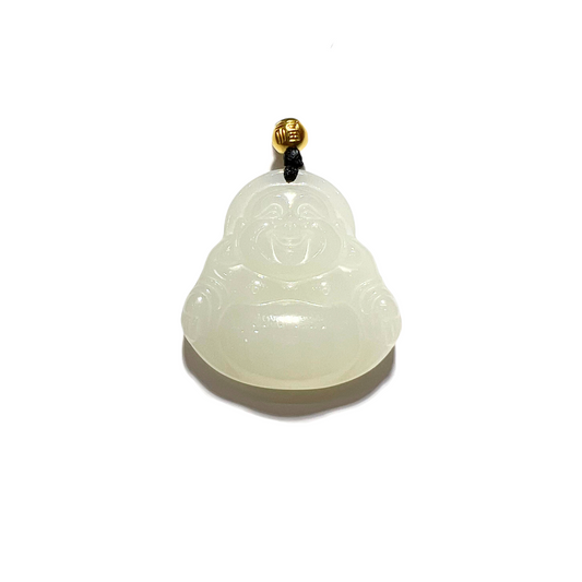 24K Hetian Jade Necklace (Laughing Buddha)