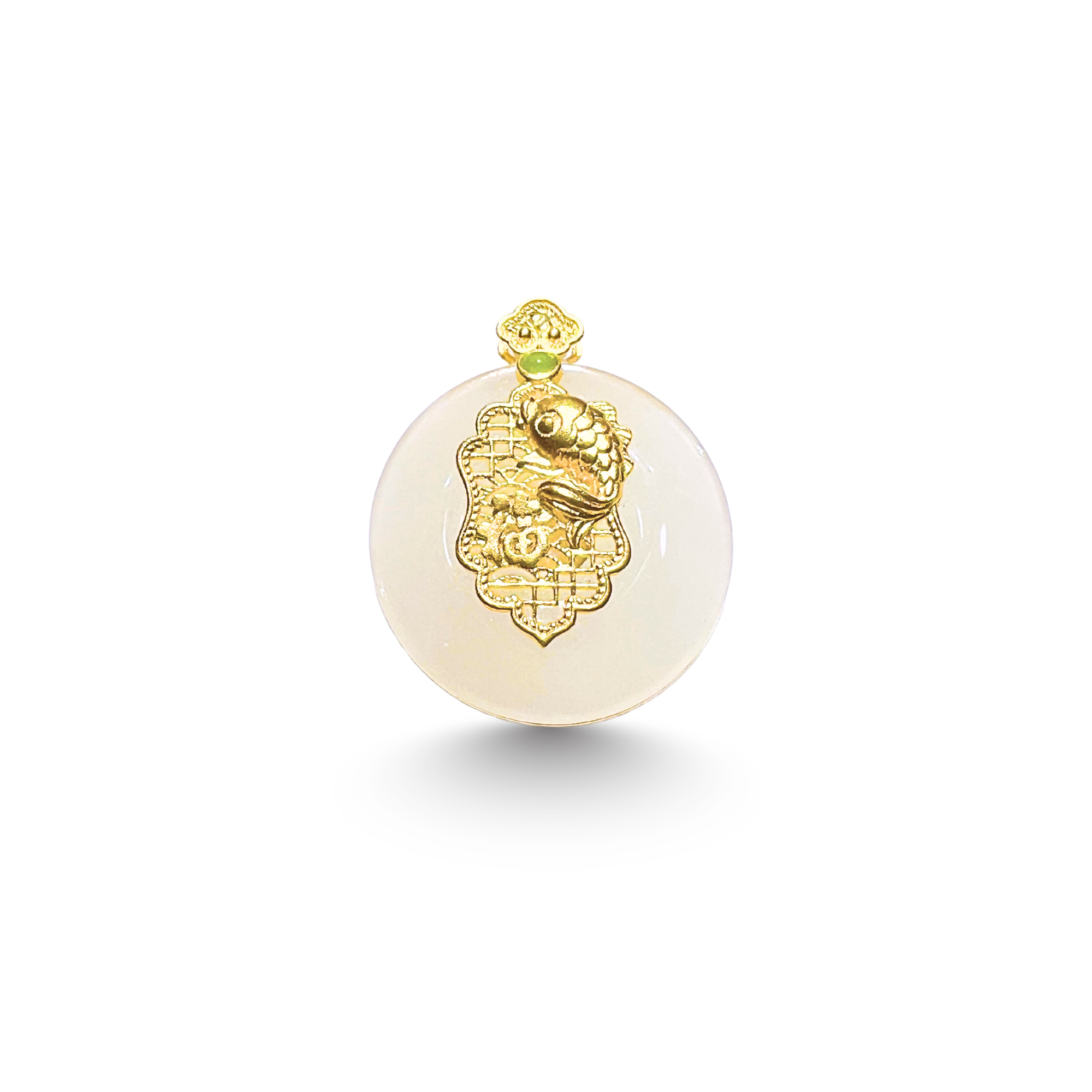 24K Hetian Jade Pendant (Peace buckle)