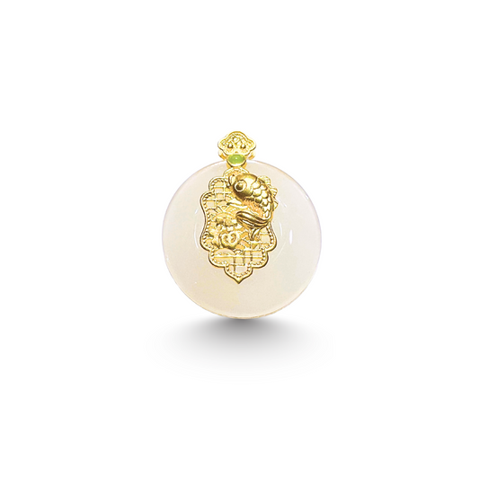 24K Hetian Jade Pendant (Peace buckle)