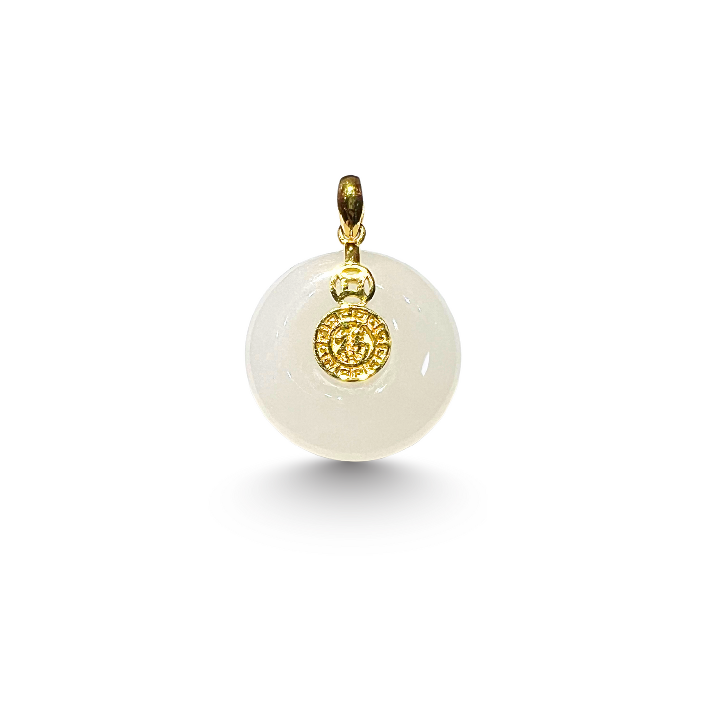 24K Hetian Jade Pendant (Peace buckle)