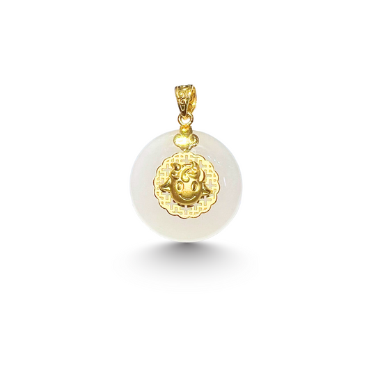24K Hetian Jade Zodiac Pendant (Goat)