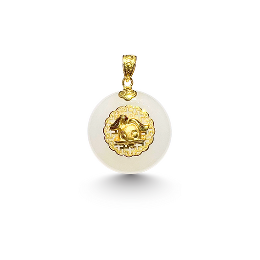 24K Hetian Jade Zodiac Pendant (Rabbit)
