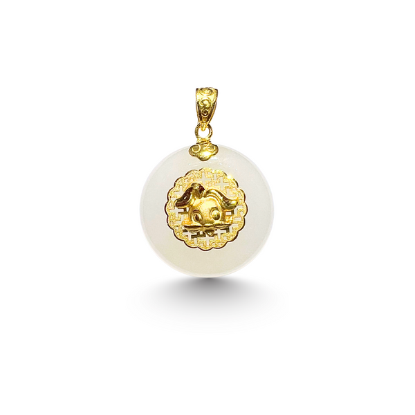 24K Hetian Jade Zodiac Pendant (Rabbit)