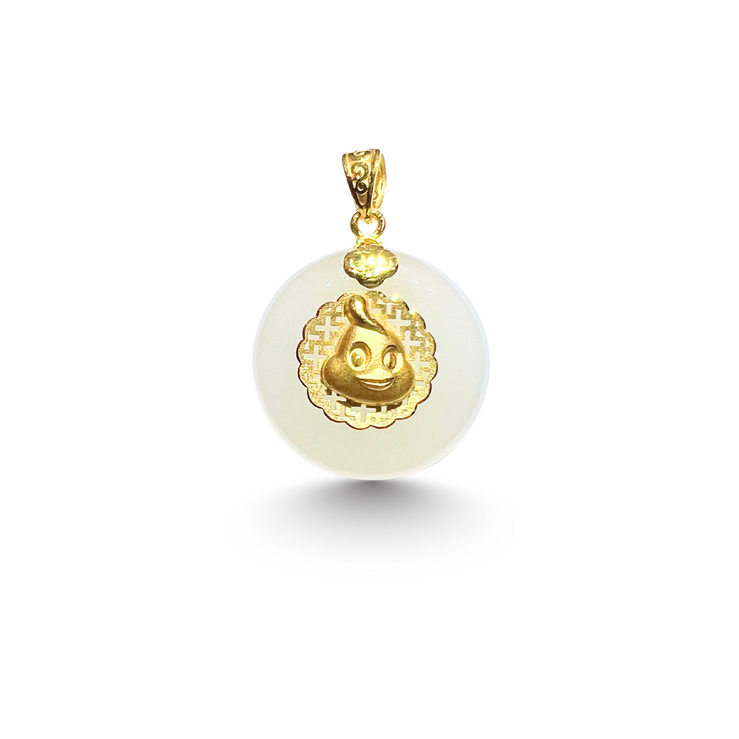 24K Hetian Jade Zodiac Pendant (Rooster)