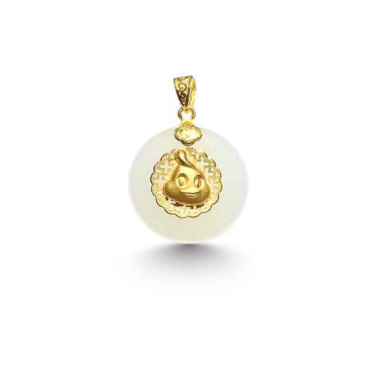 24K Hetian Jade Zodiac Pendant (Rooster)