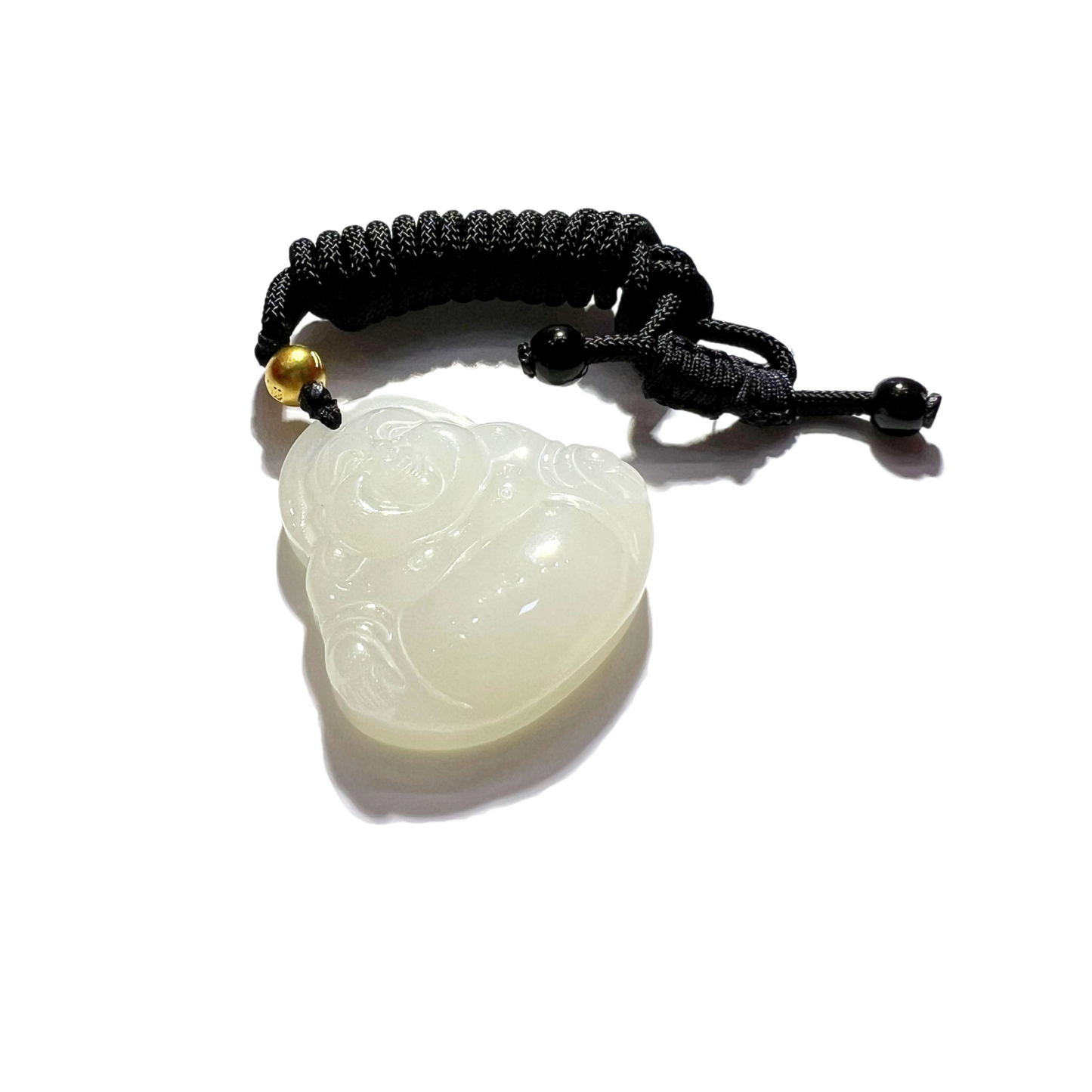 24K Hetian Jade Necklace (Laughing Buddha)