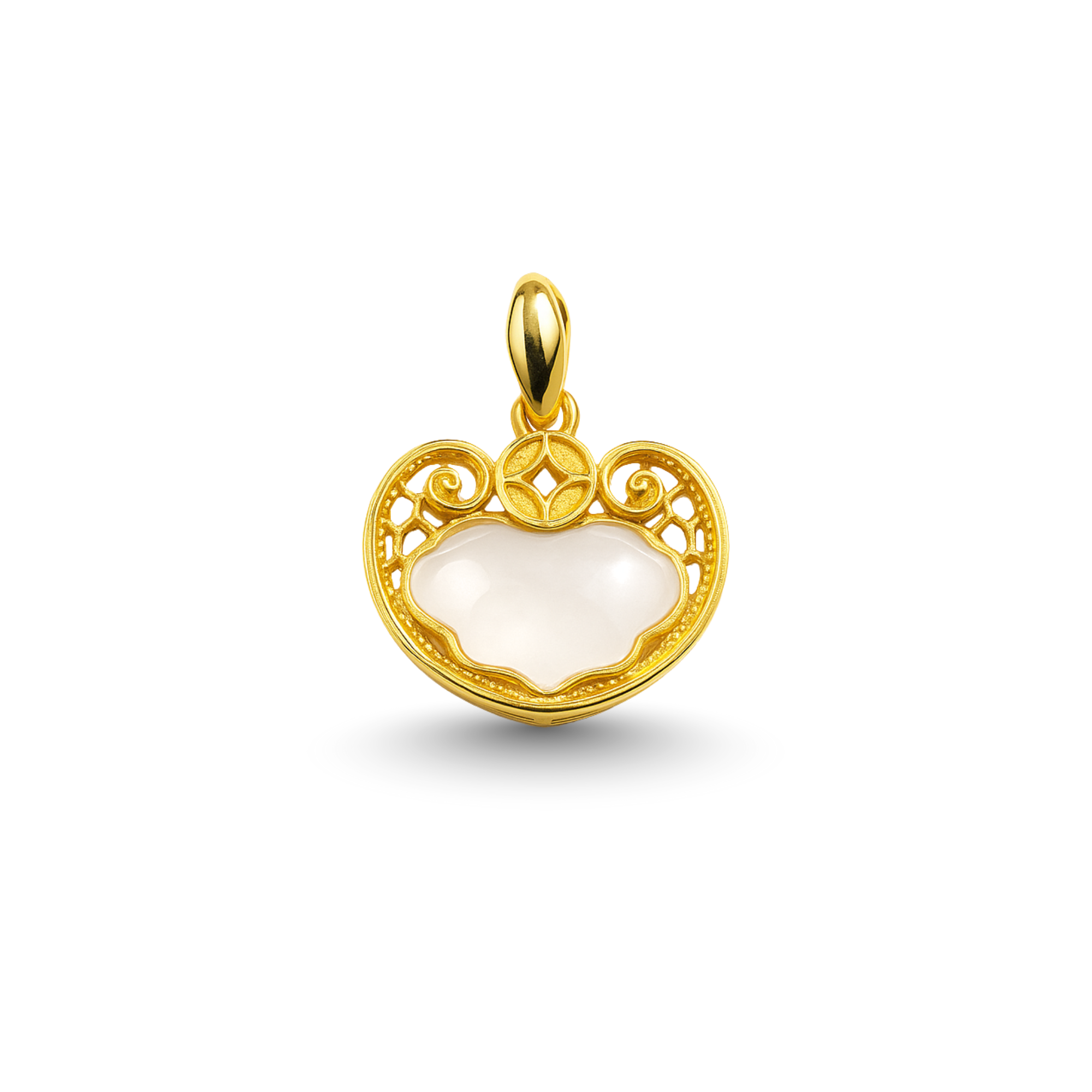 24K Hetian Jade Pendant (Auspicious Cloud)