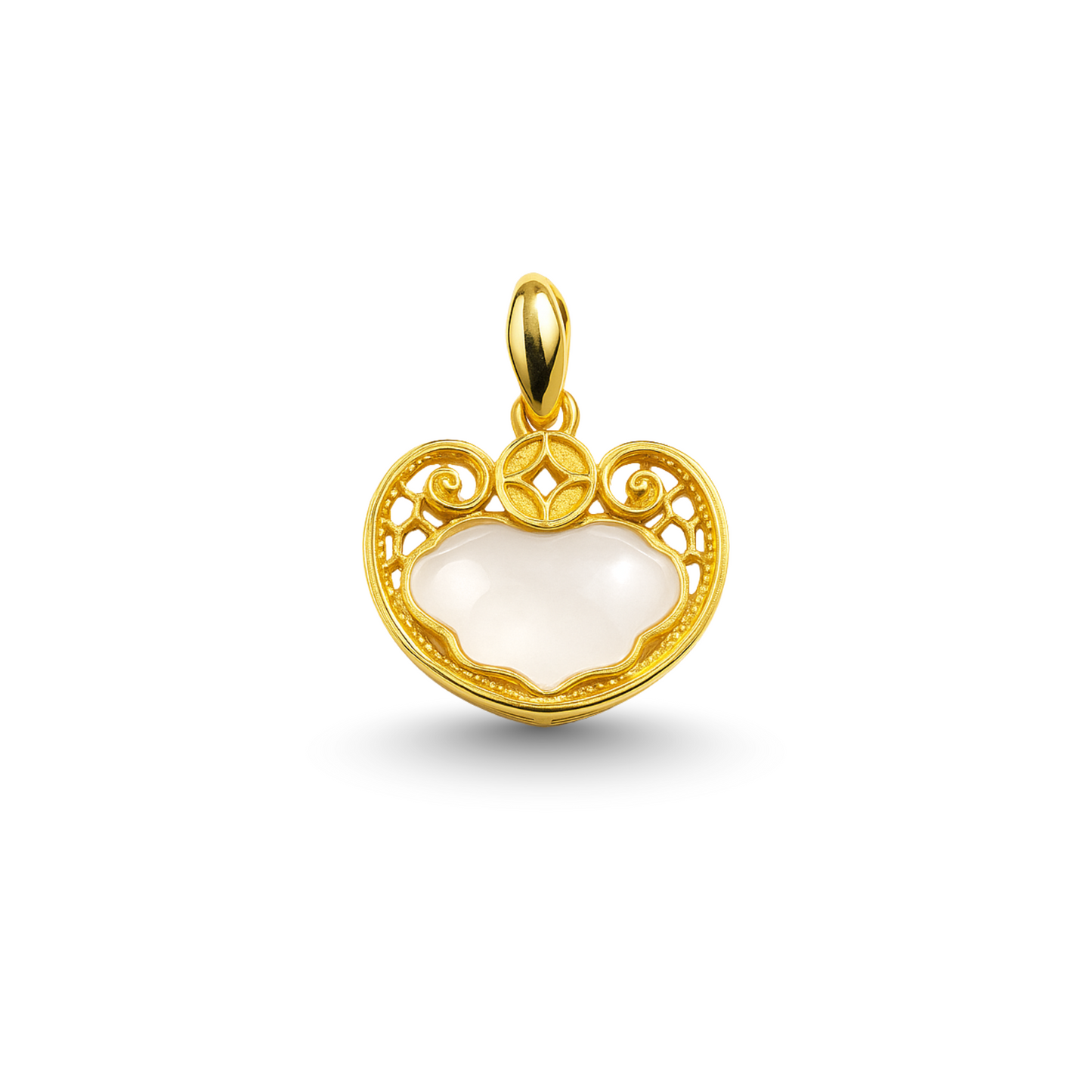24K Hetian Jade Pendant (Auspicious Cloud)