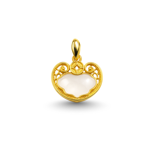 24K Hetian Jade Pendant (Auspicious Cloud)