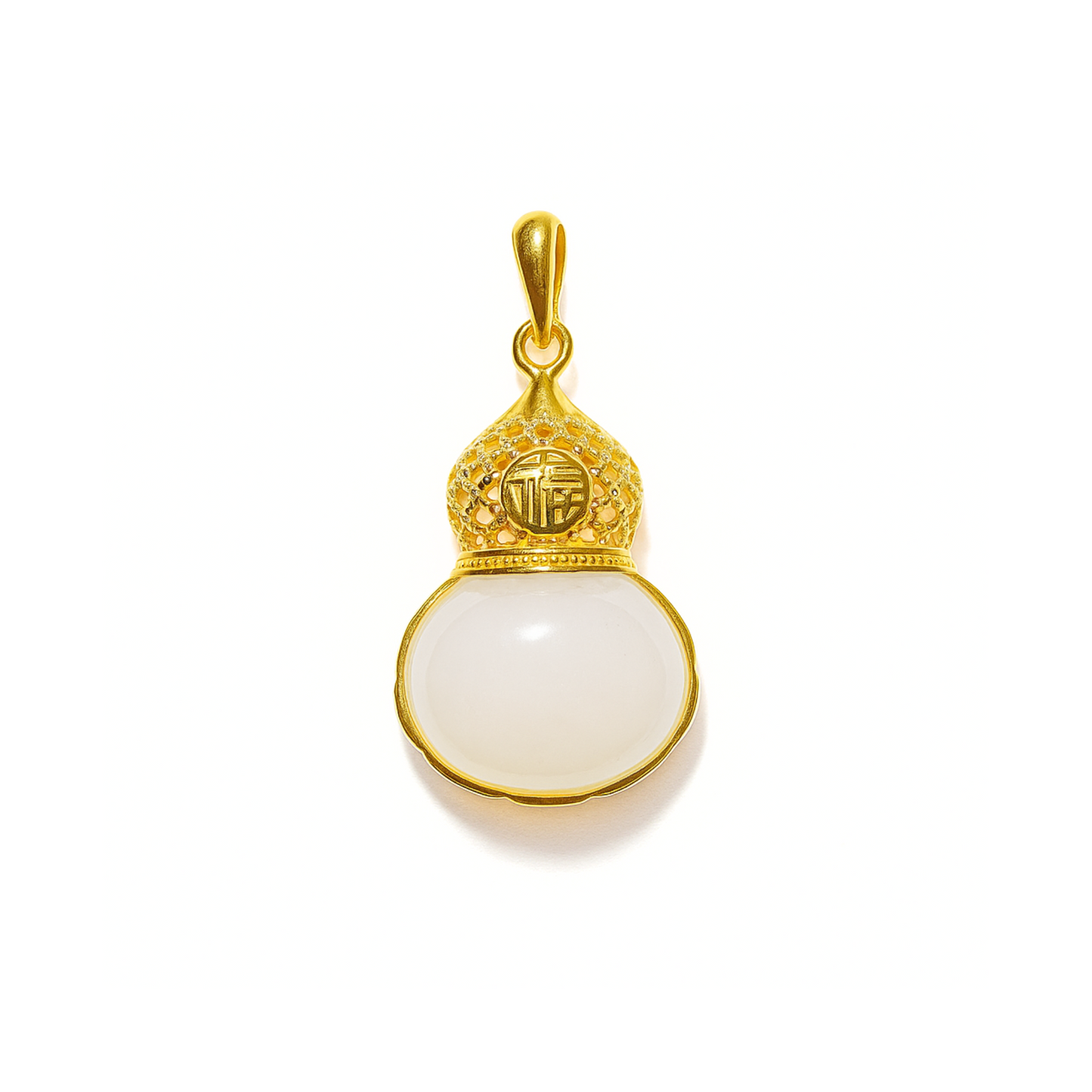 24K Hetian Jade Pendant (Calabash)