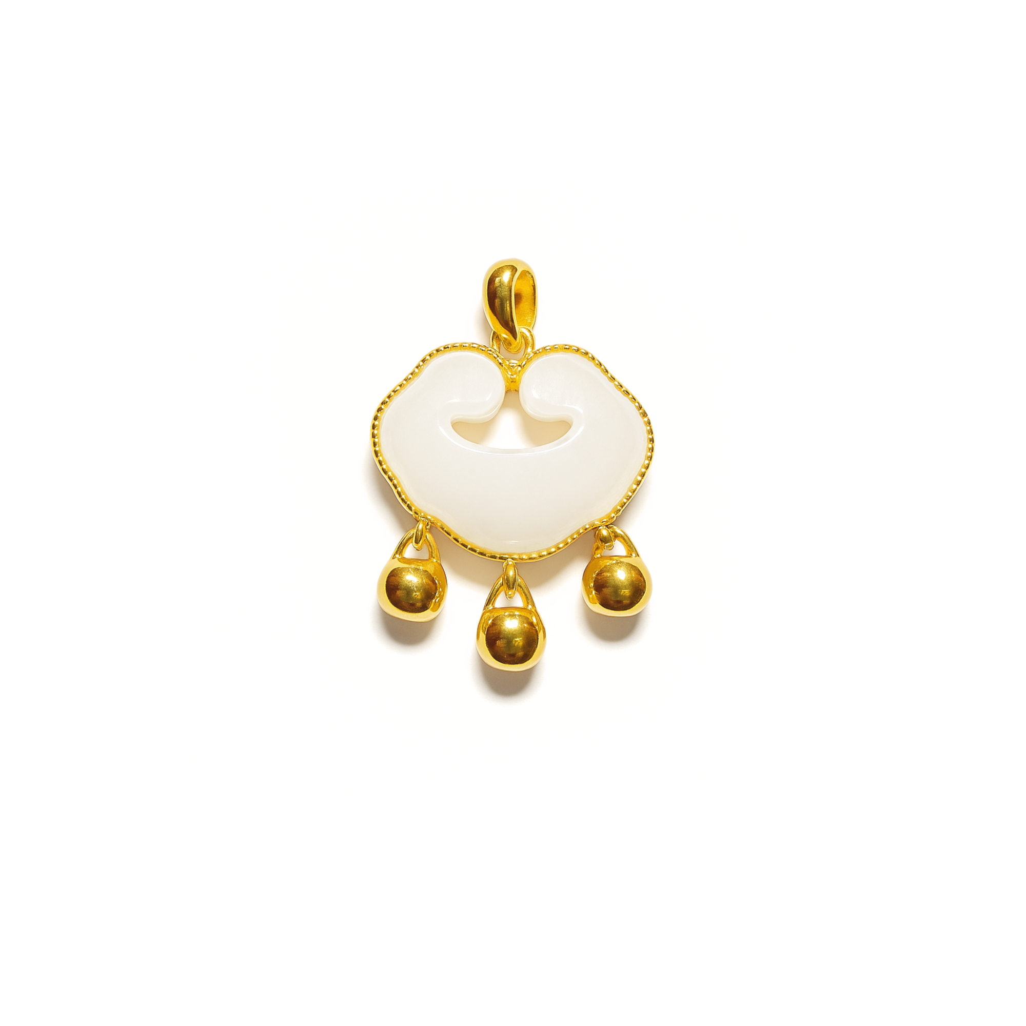 24K Hetian Jade Pendant (Auspicious Cloud)