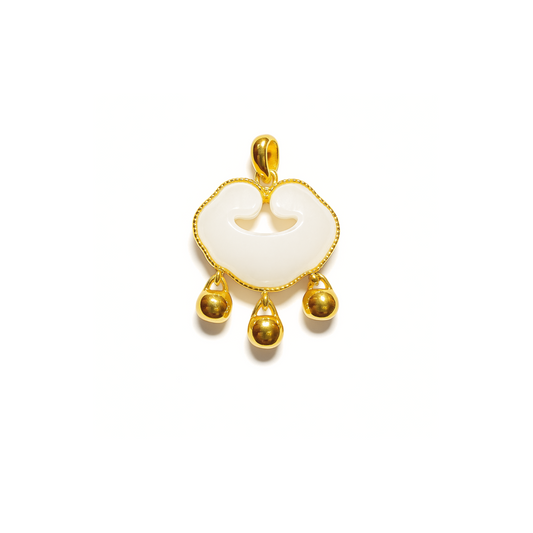 24K Hetian Jade Pendant (Auspicious Cloud)