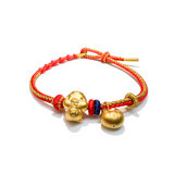 24K Gold Bracelet Chinese Zodiac(Snake, Money bag)