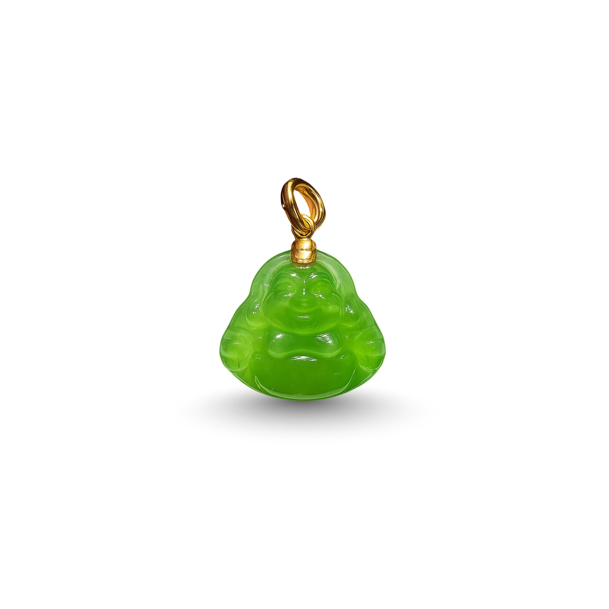 24K Hetian Jade Pendant (Laughing Buddha)