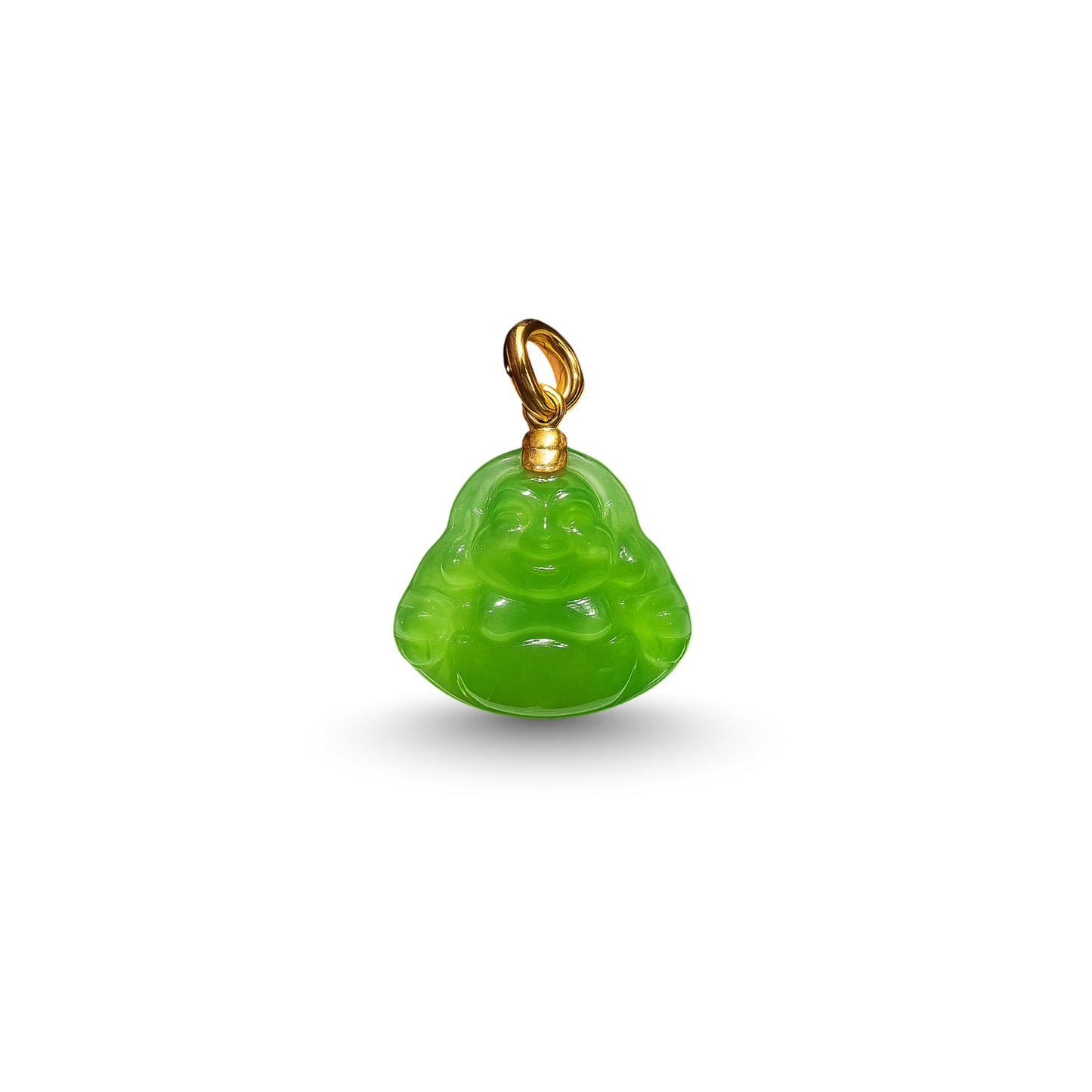 24K Hetian Jade Pendant (Laughing Buddha)