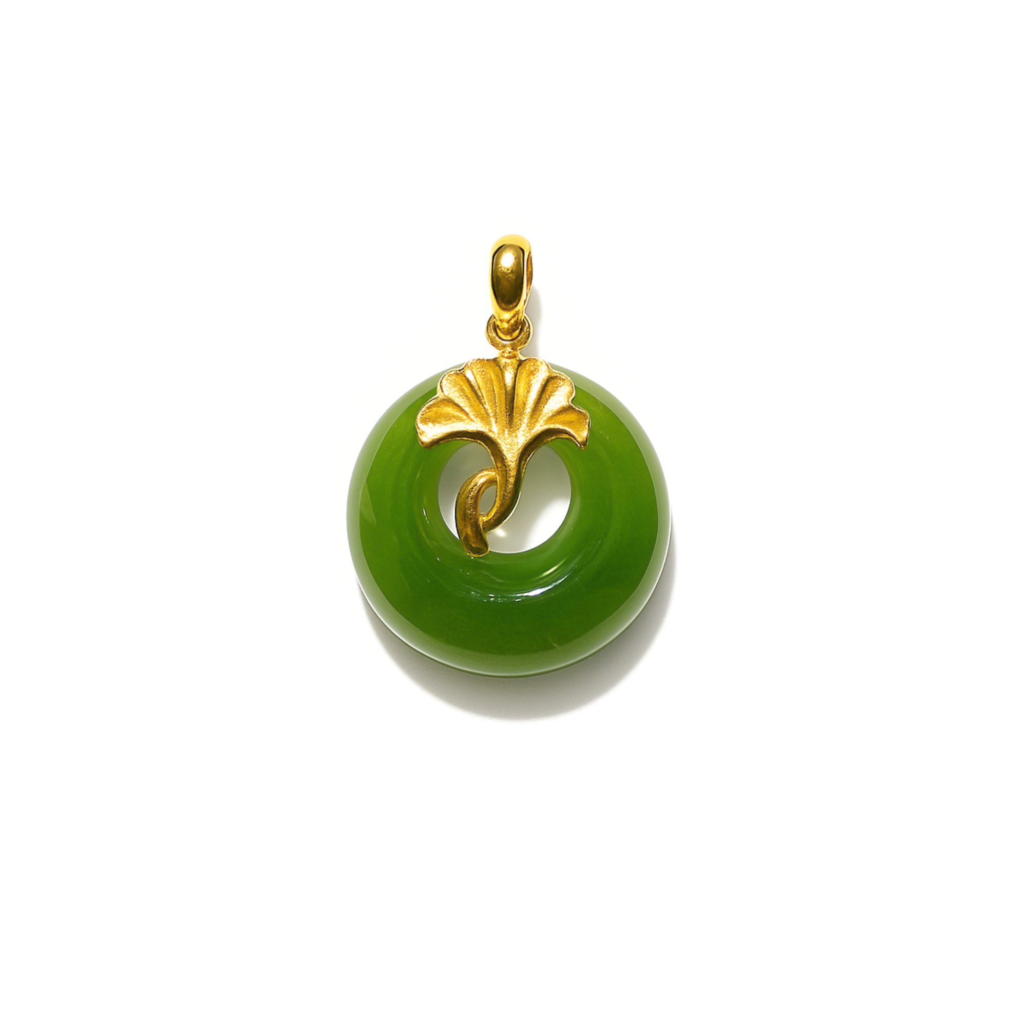 24K Hetian Jade Pendant (Peace buckle)