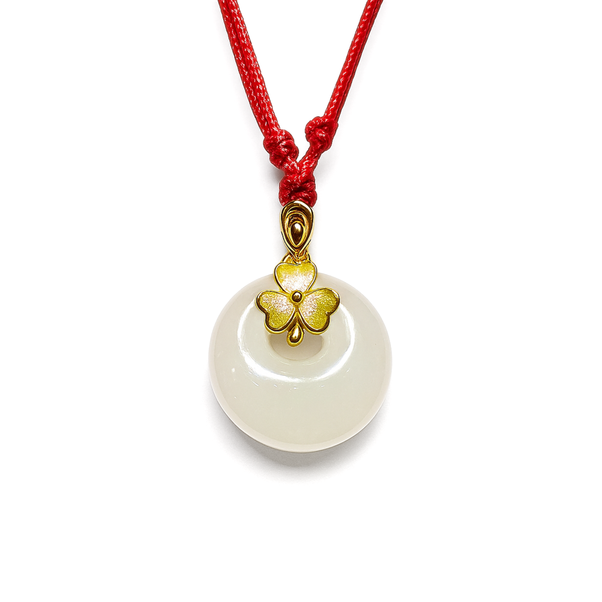 24K Hetian Jade Pendant (peace buckle)