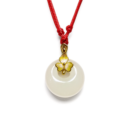 24K Hetian Jade Pendant (peace buckle)