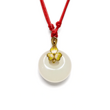 24K Hetian Jade Pendant (peace buckle)