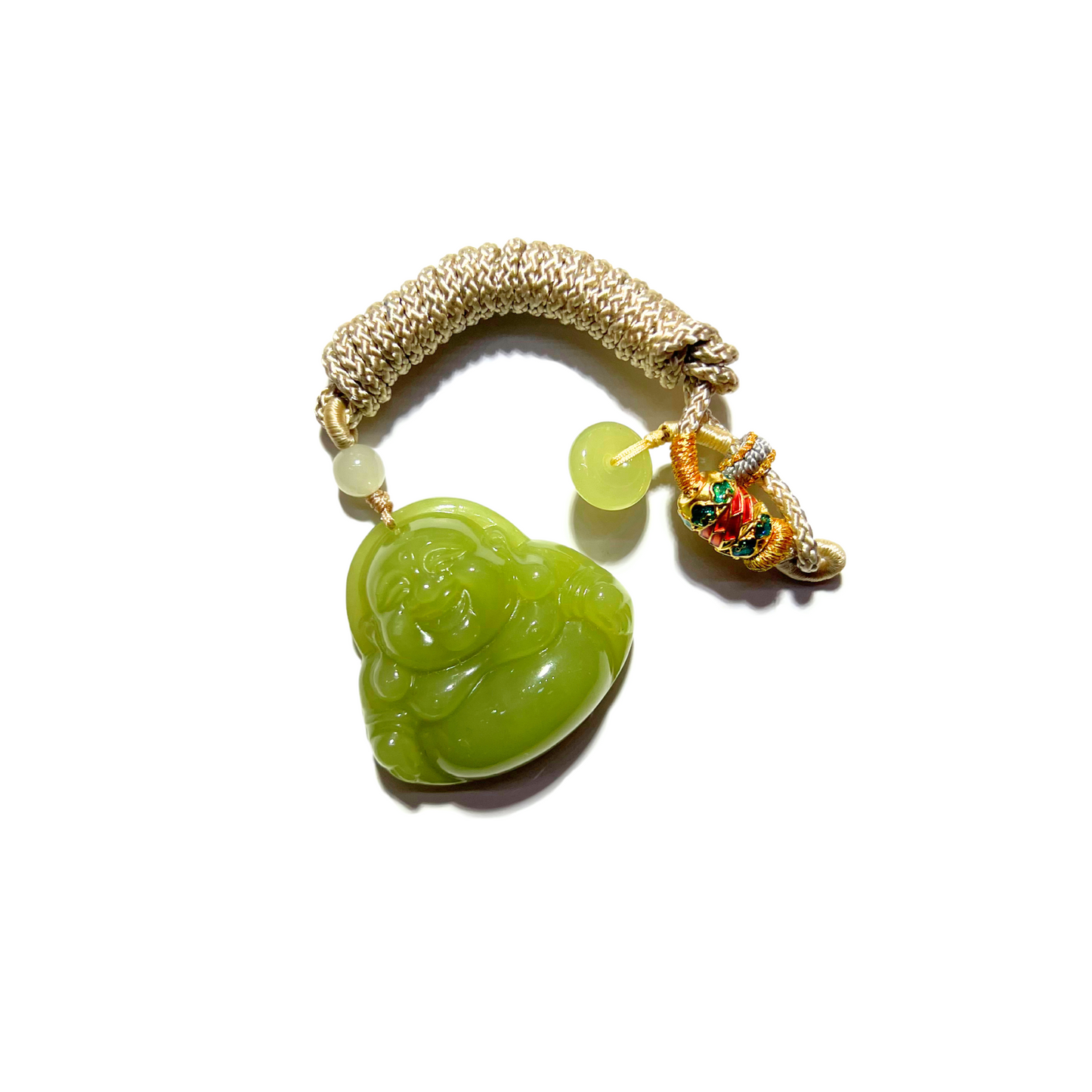24K Hetian Jade Necklace (Laughing Buddha)