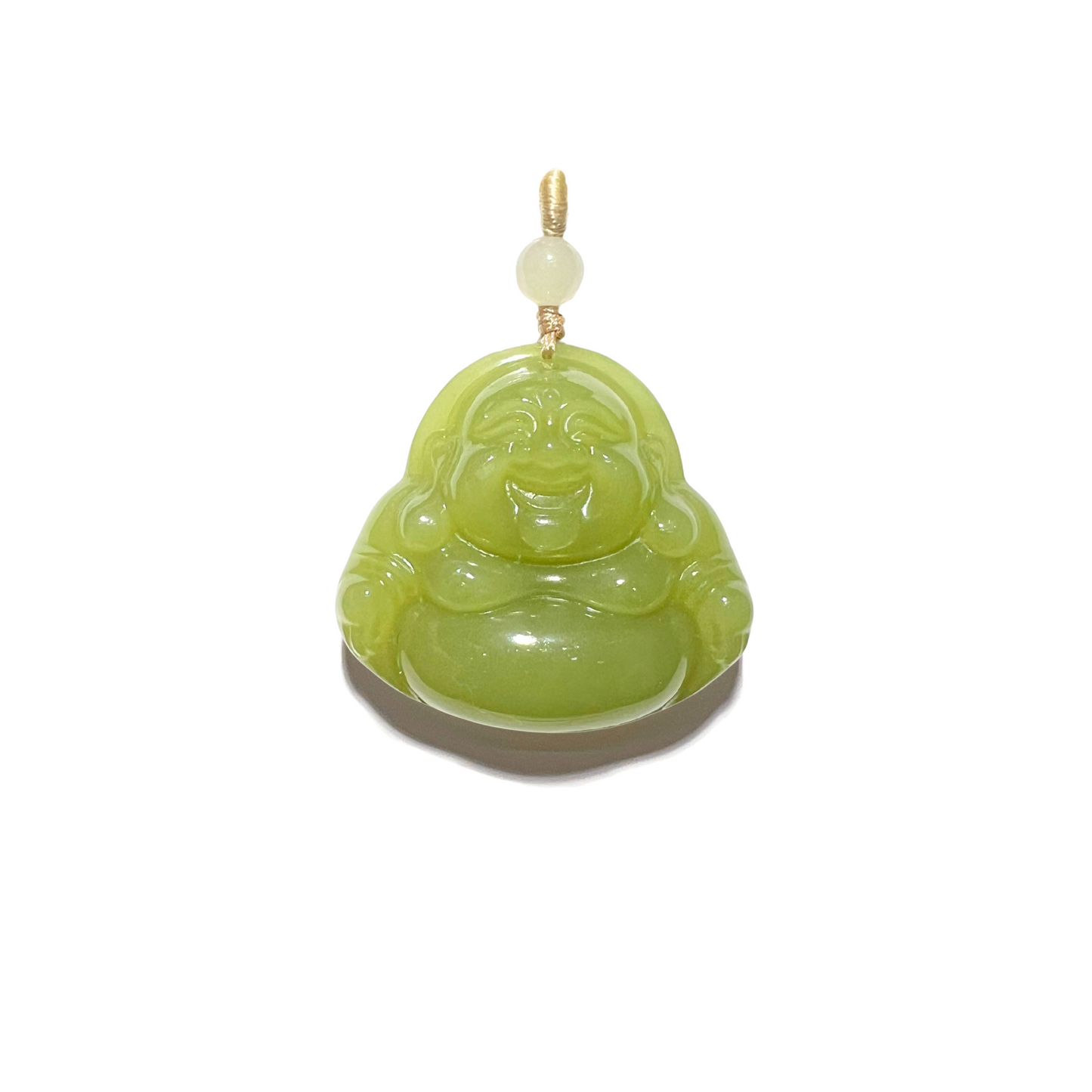 24K Hetian Jade Necklace (Laughing Buddha)