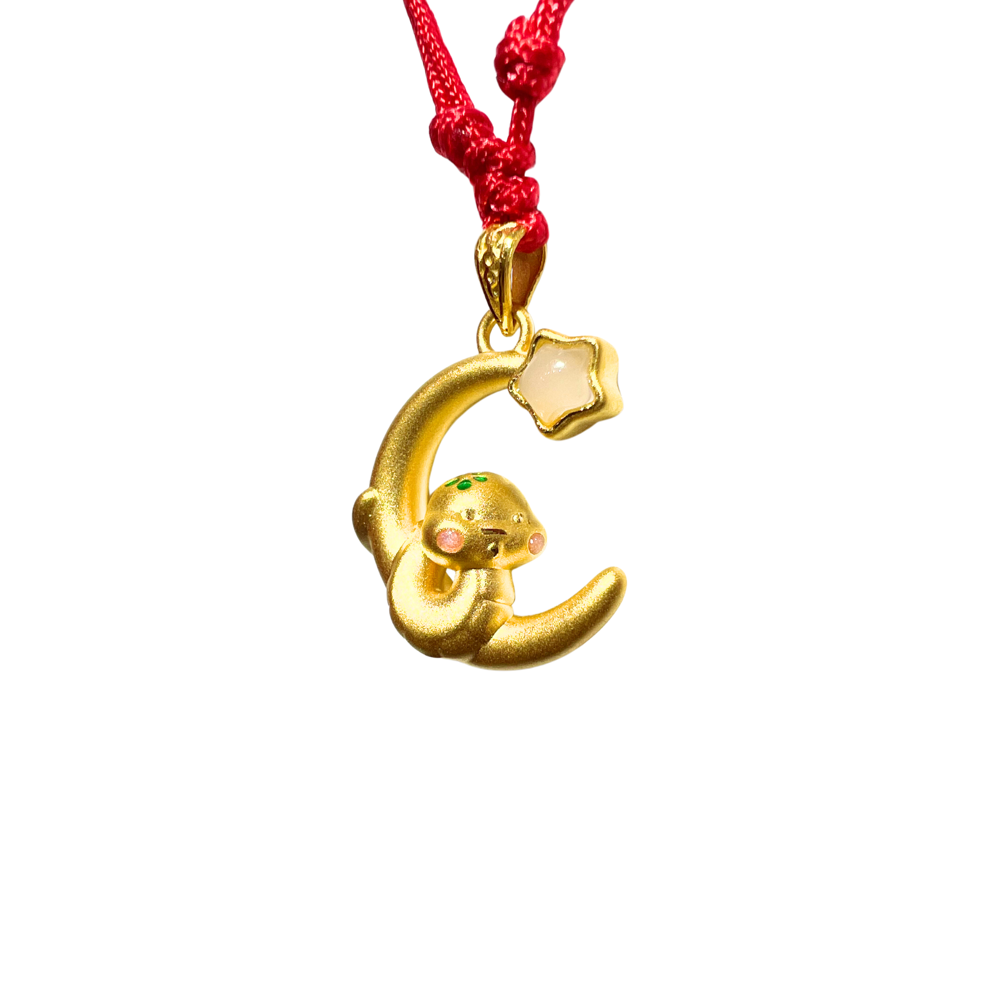 24K Hetian Jade Chinese Zodiac Necklace (Snake)